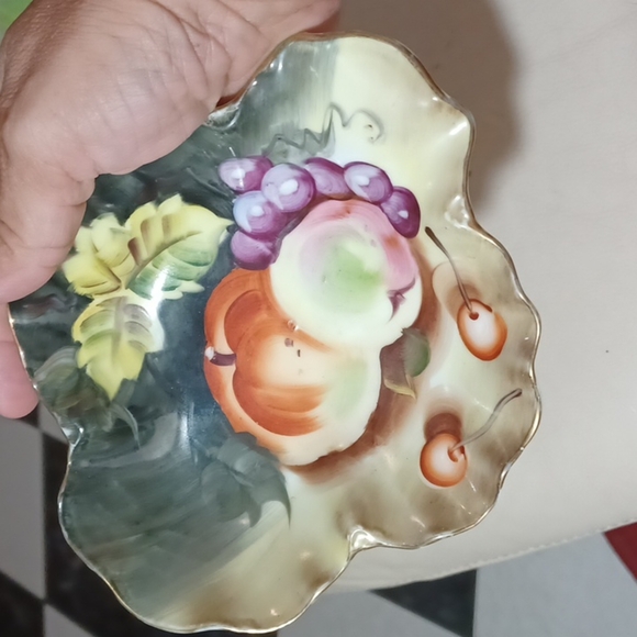 Antique Vintage LEFTON CHINA Hand Painted Dish, Nut Candy Trinket Dish - Picture 5 of 5